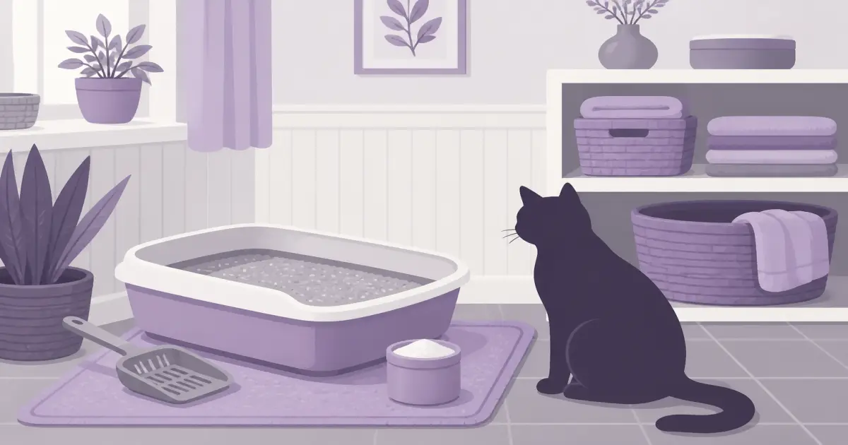 Practical pet gear illustration for litter box deodorizer
